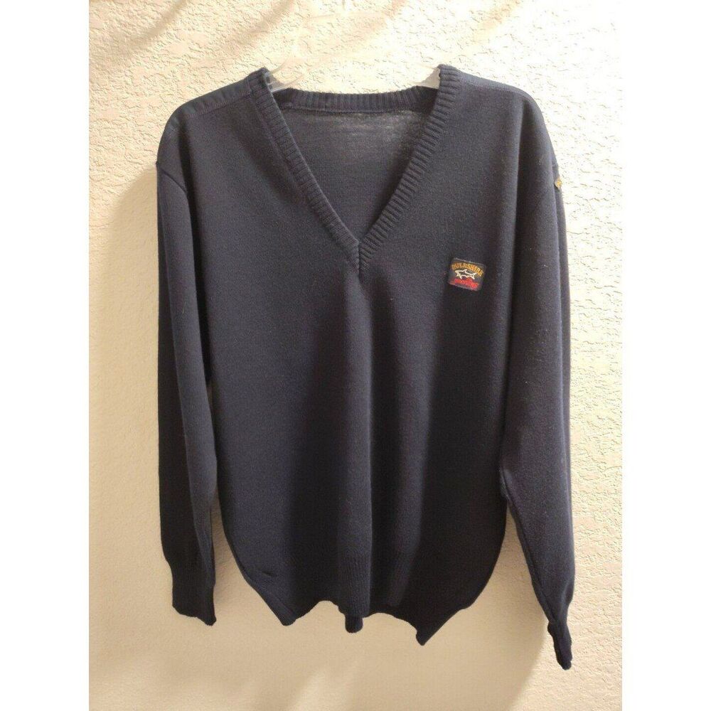 Paul & Shark Yachting Men’s Wool Blend Crew Neck Sweater Pullover Blue Size XXL